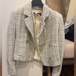 Women's Tweed Jacket - Cream and Gray